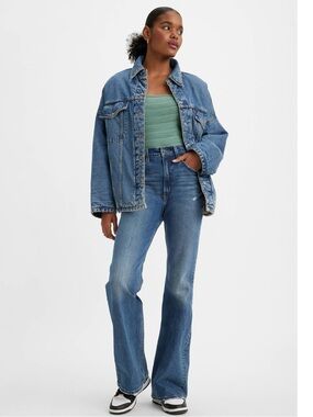 Levi's Premium Women's Dark Wash 70s High Rise Stretch Flare Jeans   |  Size: 29